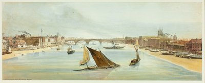 London Bridge, a Southwark Bridge-ről, negyedik lemez az Original Views of London, as It Is alkotó: Thomas Shotter Boys