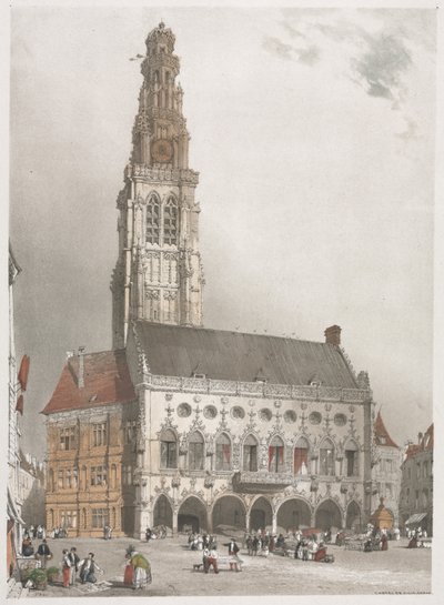 Festői építészet Párizsban, Gentben, Antwerpenben, Rouenben, 1839. alkotó: Thomas Shotter Boys