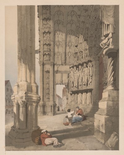 Festői építészet Párizsban, Gentben, Antwerpenben, Rouenben stb.: Chartres-i székesegyház déli tornáca, alkotó: Thomas Shotter Boys
