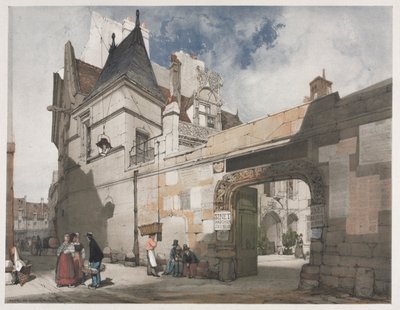Festői építészet Párizsban, Gentben, Antwerpenben, Rouenben: Hôtel de Cluny, Párizs, 1839. alkotó: Thomas Shotter Boys