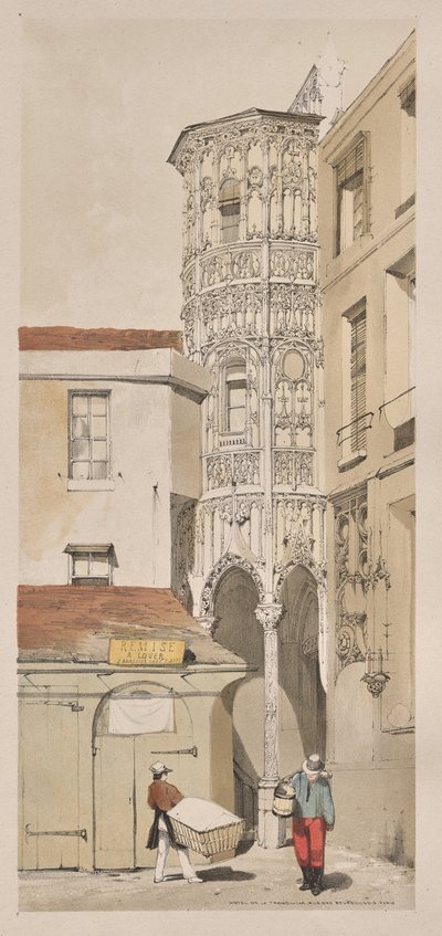 Festői építészet Párizsban, Gentben, Antwerpenben, Rouenben: Hotel de la Tremouille, Rue des Bourbonnois, Párizs alkotó: Thomas Shotter Boys