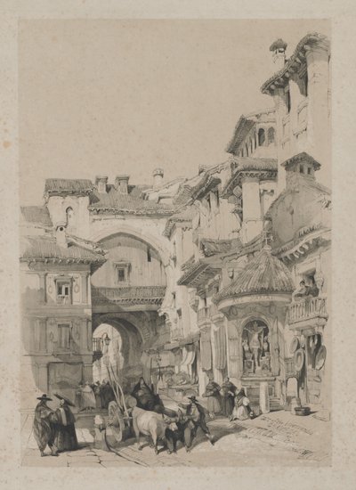 Festői vázlatok Spanyolországban: Vivarrambla kapuja, Granada alkotó: Thomas Shotter Boys