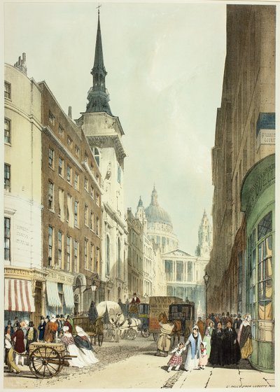 Szent Pál a Ludgate Hillről, 24. kép a Original Views of London as It Is (London eredeti nézetei) című kiadványból. alkotó: Thomas Shotter Boys