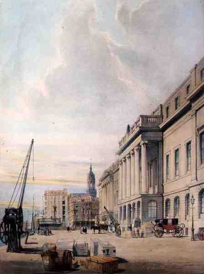 A vámház, a "London As It Is" című képből, metszet és kiad. a művész által. alkotó: Thomas Shotter Boys