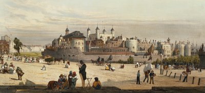 A torony és a pénzverde, a Great Tower Hillről, a „London As It Is”-ből, gravírozott és kocsma. a művész alkotása, 1842 alkotó: Thomas Shotter Boys