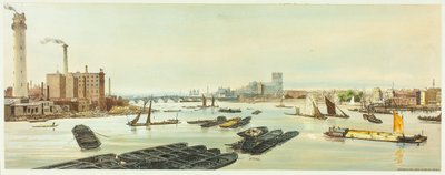 Westminster, a Waterloo hídról, tizenkilences tábla az Original Views of London, as It Is alkotó: Thomas Shotter Boys