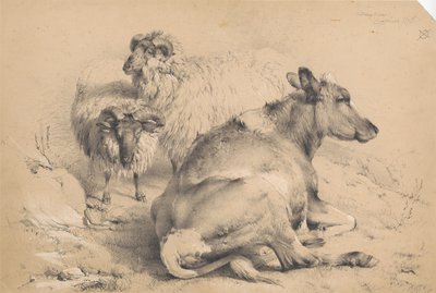 Egy tehén és két kos alkotó: Thomas Sidney Cooper