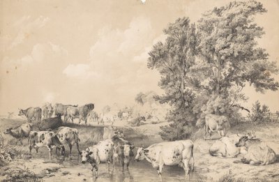 Szarvasmarhacsorda a folyóparton alkotó: Thomas Sidney Cooper