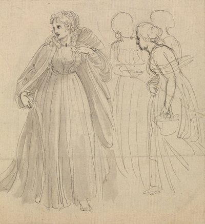 Tanulmány illusztrációhoz – Egy hercegnő kísérőivel alkotó: Thomas Stothard
