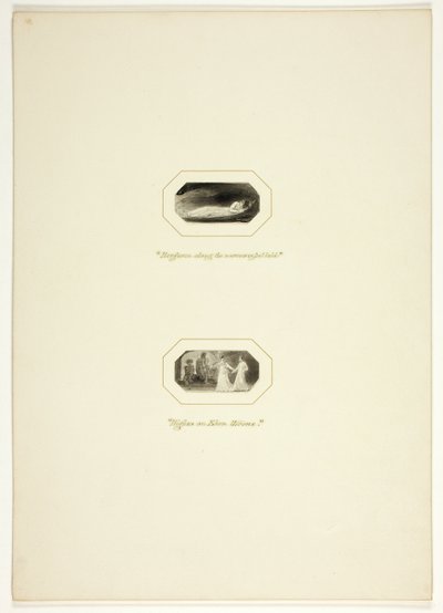 Tanulmány egy tányérhoz a The Triumphs of Temper-ből, az 1796-os Royal Engagements Pocket Book-ban alkotó: Thomas Stothard