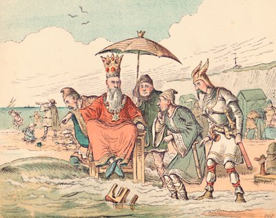 Canute és udvarnokai, 1884 alkotó: Thomas Strong Seccombe
