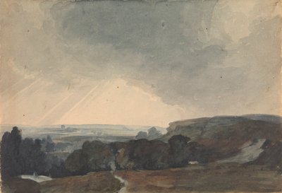 Tájkép a dombtetőről, a napsütötte völgybe nézve alkotó: Thomas Sully