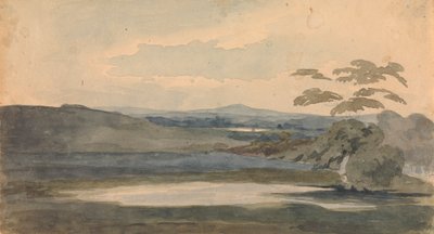 Táj, fák és hegyek, tó az előtérben alkotó: Thomas Sully