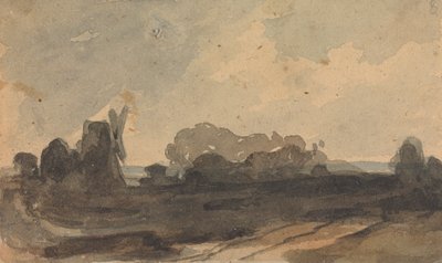 Táj a fákkal és a szélmalommal alkotó: Thomas Sully