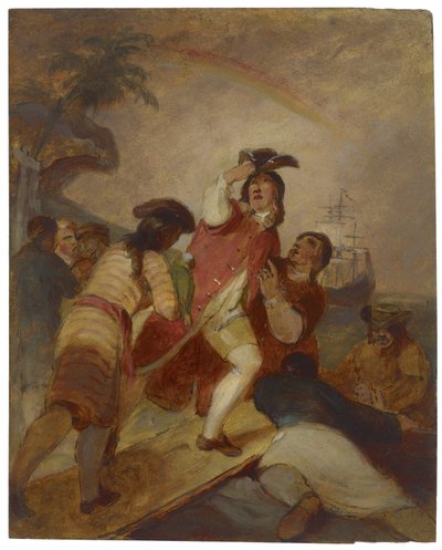 Robinson Crusoe és embere pénteken elhagyja a szigetet, 1856 körül alkotó: Thomas Sully