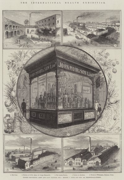 Nemzetközi Egészségügyi Kiállítás, Ónozott ellátás, Hadsereg és Haditengerészet adagja stb., Messers J Moir and Son, 148, Leadenhall-Street alkotó: Thomas Sulman