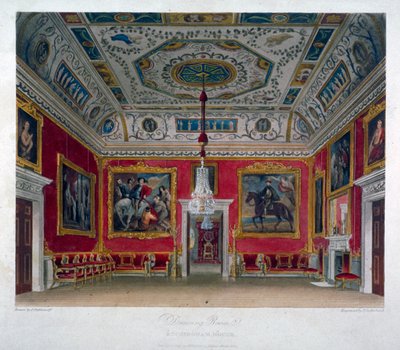 A Buckingham House szalonjának belső képe, Westminster, London, 1817 alkotó: Thomas Sutherland