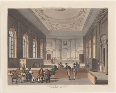 Dél-tengeri ház, osztalékcsarnok, 1810. február 1., 1810. február 1. alkotó: Thomas Sutherland