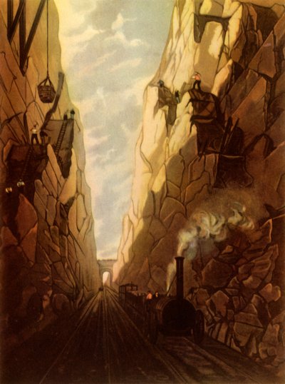 „Olive Mount Cutting on the Liverpool and Manchester Railway”, 1831, 1945. alkotó: Thomas Talbot Bury