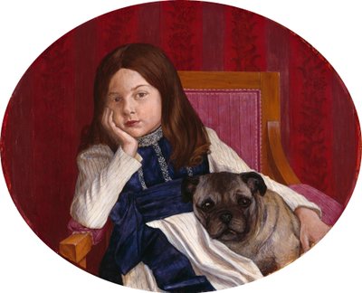 Johanna, a művész lánya mopszával alkotó: Thomas Theodor Heine