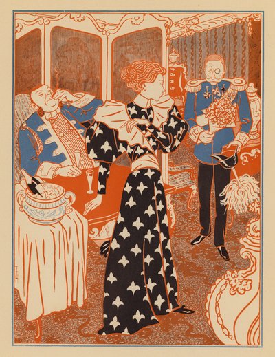 A hercegnő visszautasít egy házassági ajánlatot, mert eljegyezte kérője kocsisát (színes lithó) alkotó: Thomas Theodor Heine