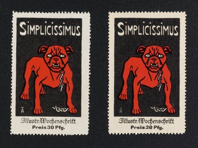 Werbemarke "Simplicissimus 30 Pfg." alkotó: Thomas Theodor Heine
