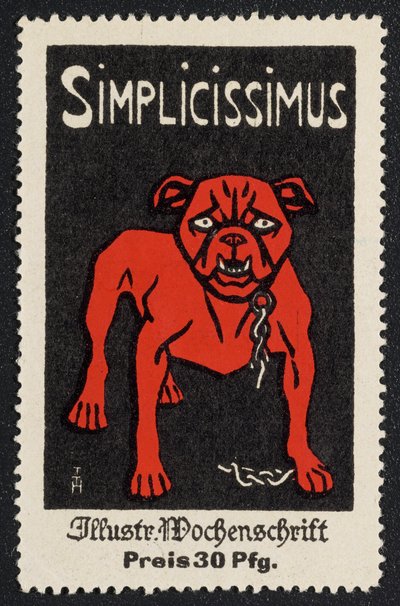Reklamemarke "Simplicissimus 30 Pfg." alkotó: Thomas Theodor Heine