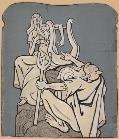 Heinrich Heine századik születésnapjára - Egy Heine-emlékmű modellje; Simplicissimus IV/38, 1899 alkotó: Thomas Theodor Heine
