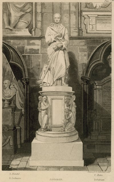 Emlékmű Addisonnak, Westminster Abbey, London alkotó: Thomas Uwins