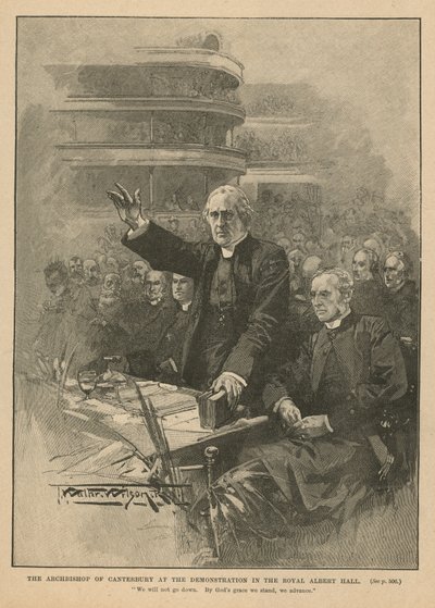 Canterbury érseke a tüntetésen a Royal Albert Hallban alkotó: Thomas Walter Wilson