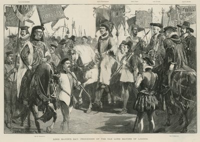 Főpolgármester napja: London régi lordpolgármestereinek felvonulása (litográfia) alkotó: Thomas Walter Wilson