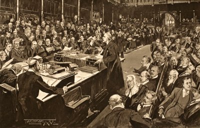 A lordok és az alsóháziak, akik fogadták Őfelsége előzetes nyilatkozatát, a "The Illustrated London News"-ból, 1902 alkotó: Thomas Walter Wilson