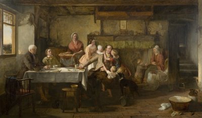 Jó éjszakát (olaj a panelen) alkotó: Thomas Webster