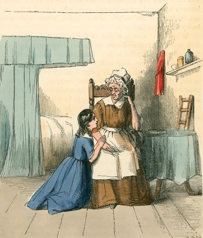 Imádkozik a nagymamájához. alkotó: Thomas Webster