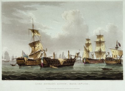 A Lord William Hotham (1736-1813) által vezetett tengeri csata március 14-én alkotó: Thomas Whitcombe