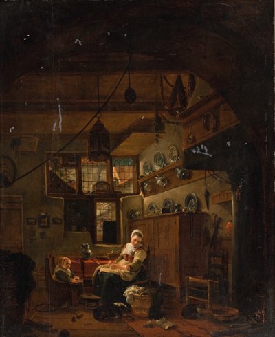 Egy holland farmház belseje alkotó: Thomas Wijck