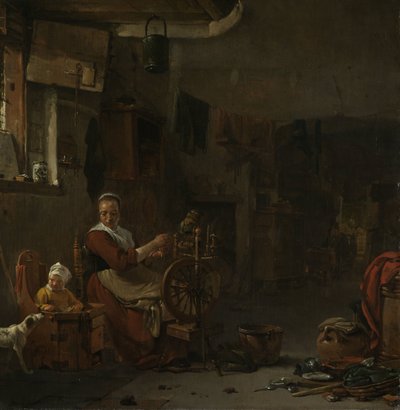 Parasztasszony fonó alkotó: Thomas Wijck