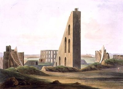 Delhi Obszervatóriuma, XX. tábla az „Oriental Scenery” 3. részéből, kocsma. 1808 (akvatinta) alkotó: Thomas und William Daniell