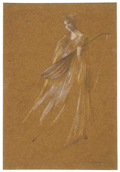 Dame mit Laute alkotó: Thomas Wilmer Dewing