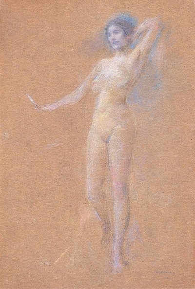 Álló akt figura egy lány alkotó: Thomas Wilmer Dewing