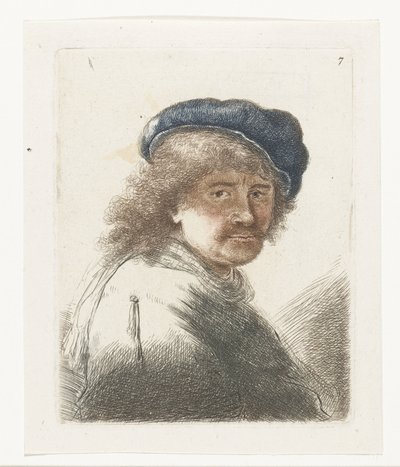 Önarckép sapkában és sálban sötét arccal: mellszobor alkotó: Thomas Worlidge