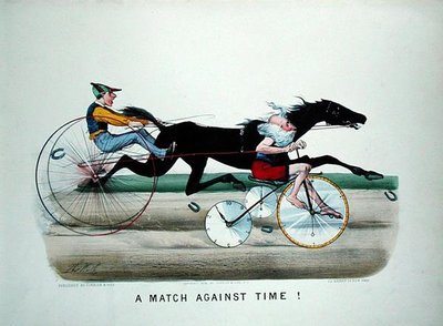 "A Match Against Time" verseny egy ló és az apa, az idő között kerékpáron alkotó: Thomas Worth