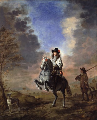 Egy oldalas férfi lovas portréja alkotó: Thomas de Keyser