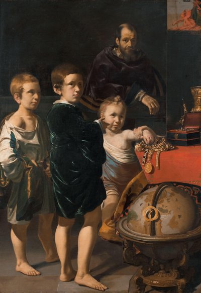 Három gyermek és egy férfi portréja alkotó: Thomas de Keyser