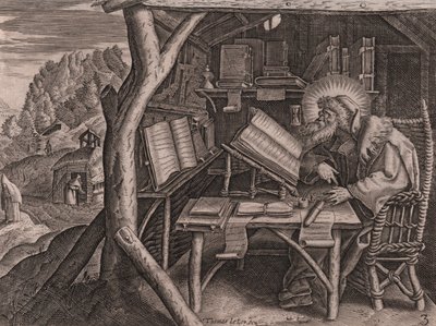 Szent Evagrius Ponticus Thomas de Lieu (1560-1612) tanulmányaiban, rézkarcában és temetésében merült el alkotó: Thomas de Leu