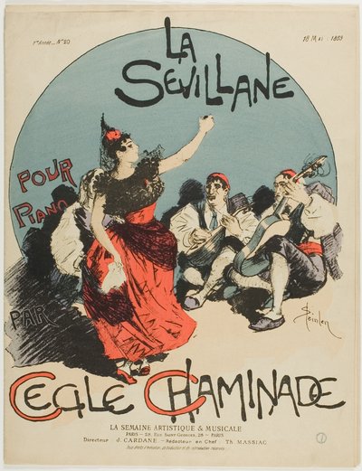 Overture for The Woman from Seville, zongorára, a Cecile Chaminade alkotó: Théophile Alexandre Pierre Steinlen