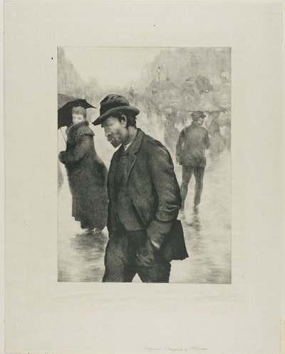 Esős nap, Párizs alkotó: Théophile Alexandre Pierre Steinlen