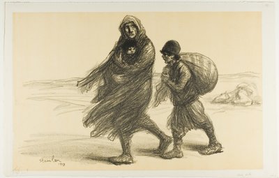 Szerb exodus, huszonegyes tábla az Actualitésből alkotó: Théophile Alexandre Pierre Steinlen
