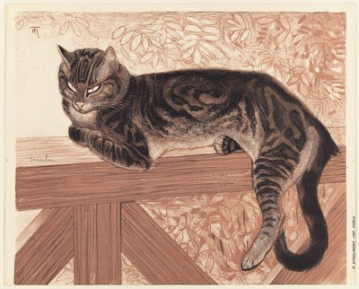 Nyár: Macska a korláton alkotó: Théophile Alexandre Pierre Steinlen