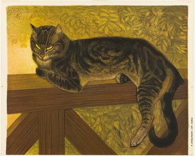 Nyár: Macska a korláton alkotó: Théophile Alexandre Pierre Steinlen
